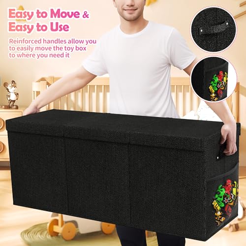 Extra Large Collapsible Toy Chest Storage Organizer with Dividers
