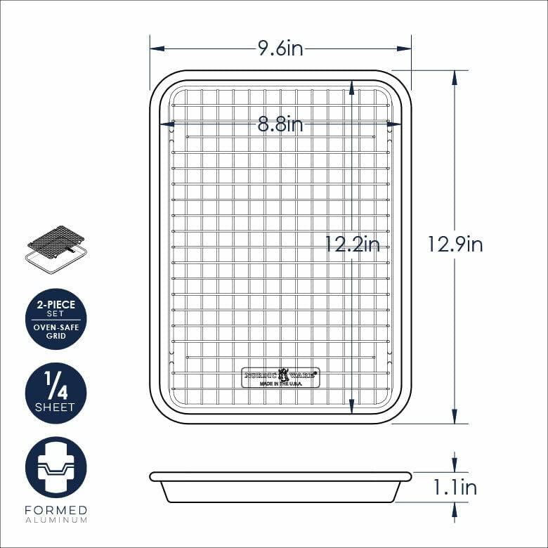 Nordic Ware Naturals® Quarter Sheet - Oven-Safe Nonstick Grid for Perfect Baking Results
