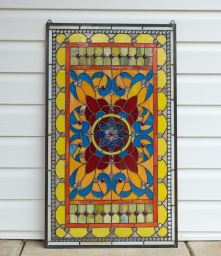 Handcrafted 20" x 34" Stained Glass Window Panel - Tiffany Style