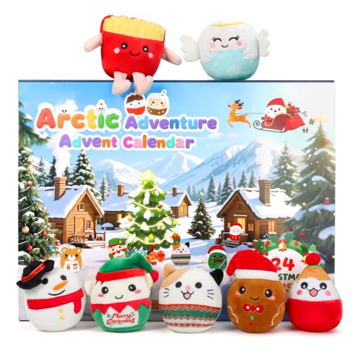 TECHTAIL 24 Mini Plush Toys Advent Calendar for Kids & Girls, Squishy Stuffed Animals