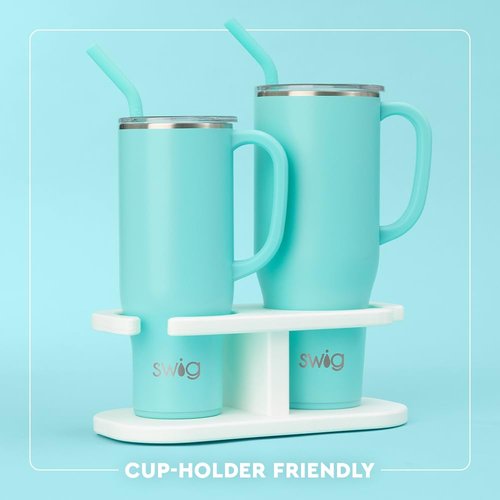 Swig Life 40oz Mega Mug, 40 oz Tumbler with Handle and Straw, Cup Holder Friendly, Dishwasher Safe, Extra Large Insulated Tumbler, Stainless Steel (Shimmer Buttercup)