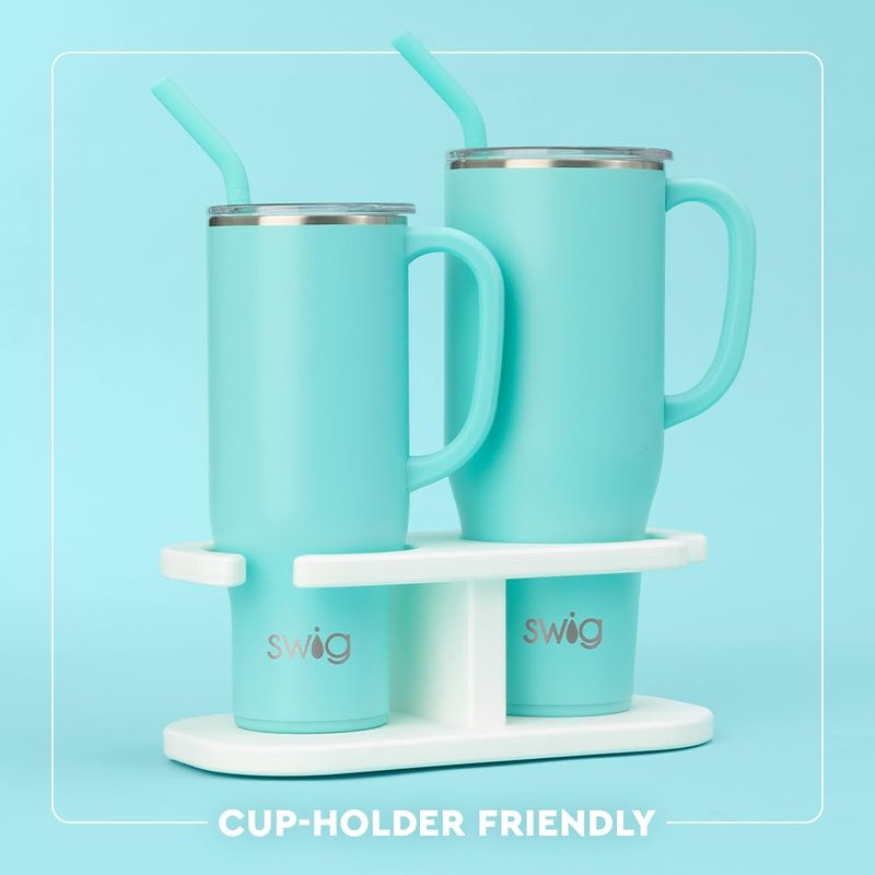 Swig Life 40oz Mega Mug, 40 oz Tumbler with Handle and Straw, Cup Holder Friendly, Dishwasher Safe, Extra Large Insulated Tumbler, Stainless Steel (Saturdays in Baton Rouge)