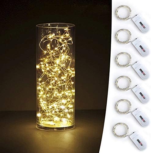 YKB Fairy Lights - 6 PCS LED Starry String Lights with 20 Micro LEDs | 3.3FT Copper Wire, Warm White