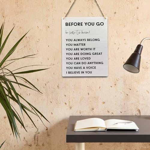 Positive Affirmations Wood Wall Sign, Inspirational Rustic Decor