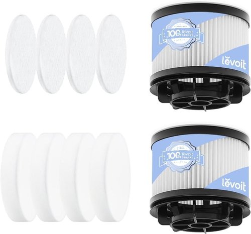 LEVOIT LVAC-200 Vacuum Cleaner Replacement Filter - 4 Pre-Motor & 2 Post-Motor Filters | White