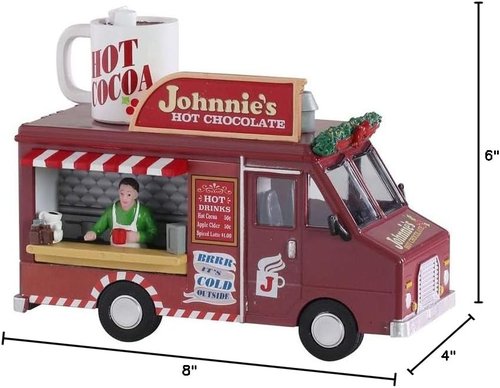 Lemax 93442 Christmas Village - Johnnie's Hot Chocolate Scene | Colorful Holiday Decor