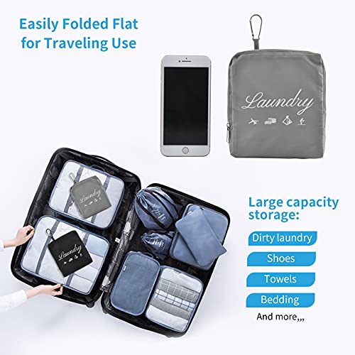2-Pack Travel Laundry Bag with Handles and Carabiner, 24x21 Inch