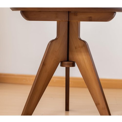 Maydear Bamboo Round Side Table Small Accent Table or Coffee Table for Living Room, Bedroom, or Office, Easy Assembly, 3-Leg Design