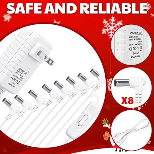 Relaxweex 4.5V 8-Output Power Adapter with Switch for Lmax Decorations
