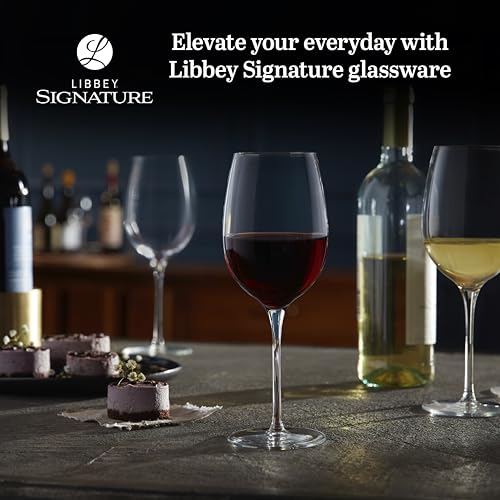 All-Purpose Wine Glasses, 4-Piece Long Stem Glass Set for Red & White Wine