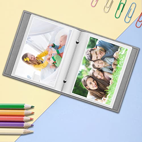 Small Photo Album 4x6 - 52 Pocket Vegan Leather Memory Book for Keepsakes