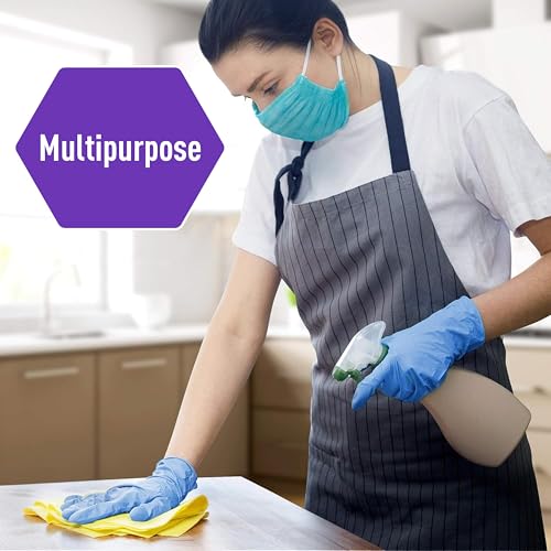Blue Nitrile/Vinyl Blend Disposable Exam Gloves - Large, 100 Count