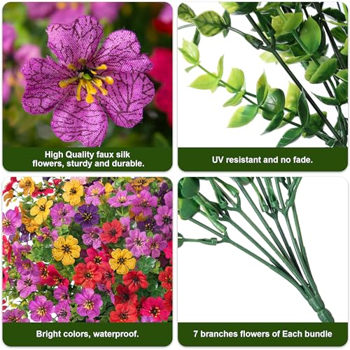 UV-Resistant Artificial Daisy Flowers with Eucalyptus Leaves - 12 Bundles