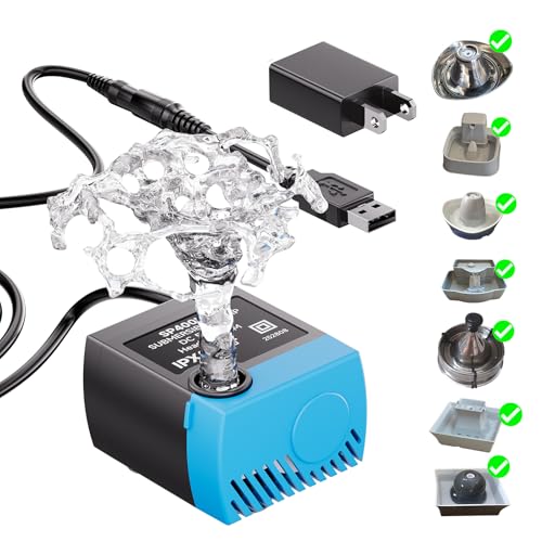 USB Pet Water Fountain Replacement Pump, Quiet Submersible Pump SP-400LV