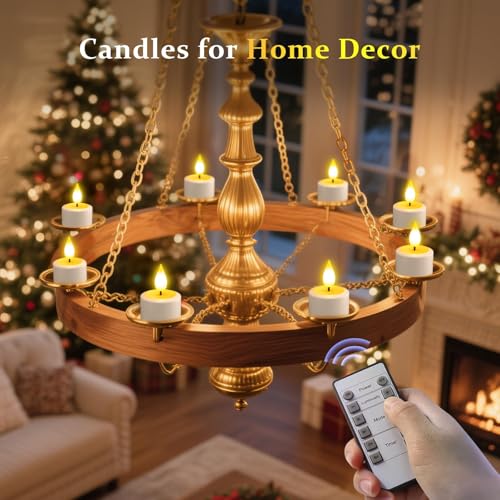 Rechargeable Tea Lights with Remote & Timer - Flameless LED Candles, Eco-Friendly, Battery-Free, 6 Pack