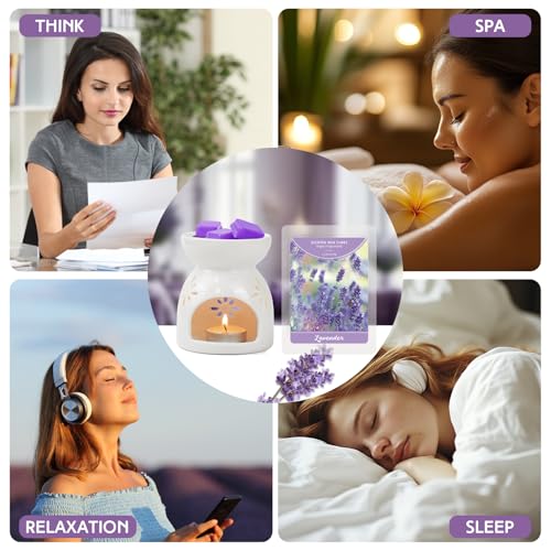 Scentorini Lavender Wax Melts, 4 x 1.25oz - Soy Wax Cubes for Sleep (Light Purple Variant)