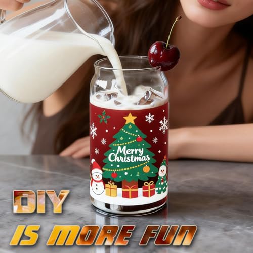 17oz Can Shaped Drinking Glasses Set of 10, Clear Glass Tumblers for Iced Coffee