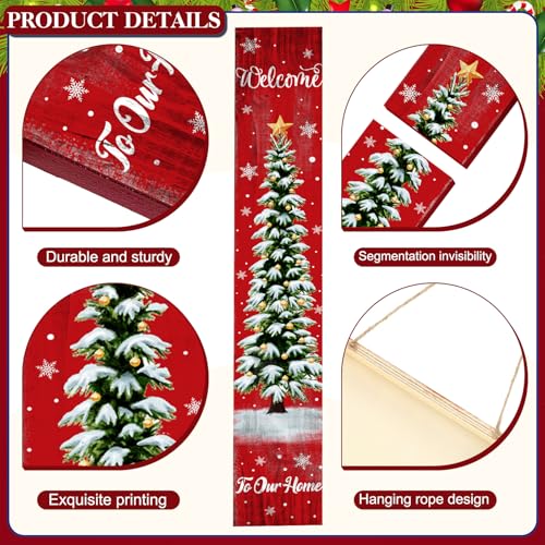 SmoothNovelty Pine Tree Christmas Wooden Porch Sign 47'' Welcome Holiday Decor