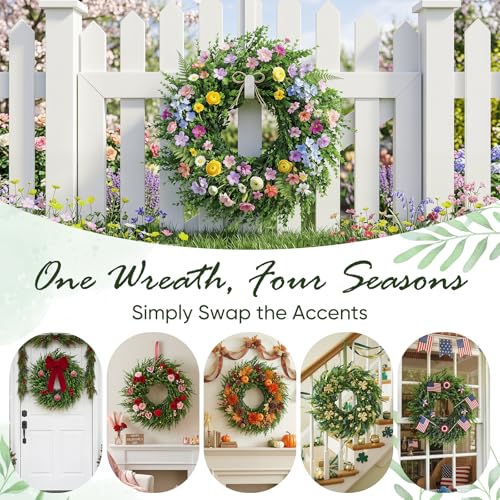 20-Inch Artificial Boxwood Wreath for Front Door – All-Season Greenery