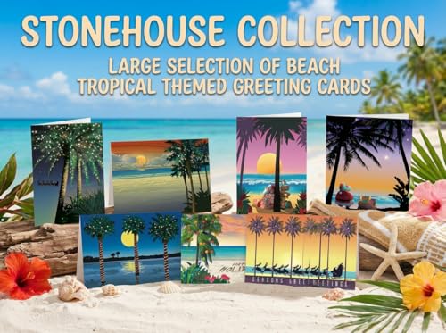 Stonehouse Collection Tropical Christmas Cards - Standard Pack, 18 Holiday Greetings