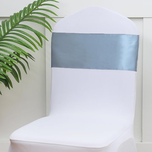 Gankar Dusty Blue Chair Sashes - 50 Pack Elegant Chair Ties for Weddings & Events Decor