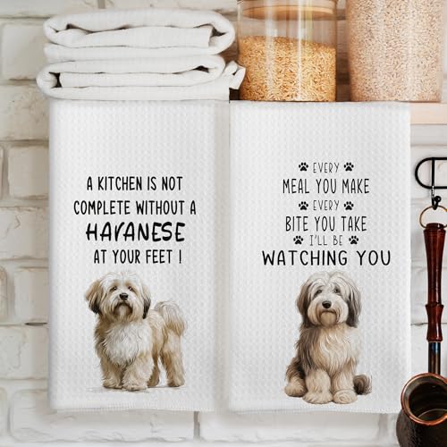 Havanese Kitchen Towels Set of 2, Dog Gifts for Women, Gifts, Lover