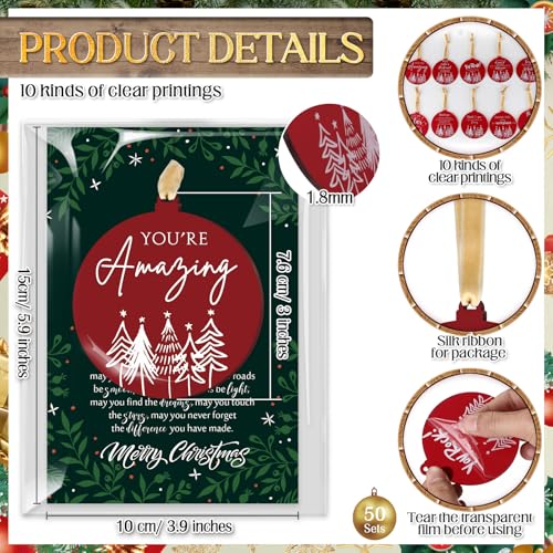 Suzile 50-Pack Christmas Appreciation Ornaments - Red Holiday Decor