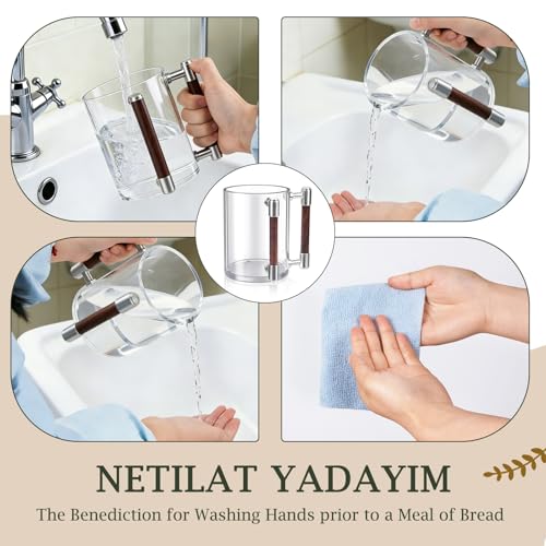 Netilat Yadayim Hand Washing Cup with Dual Handles, Shatter-Resistant Acrylic
