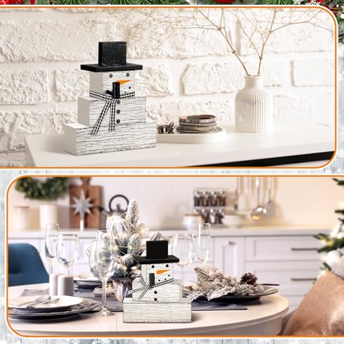 Snowman 4-PC Wooden Holiday Table Decor Set (Variation: Snowman) Geelin