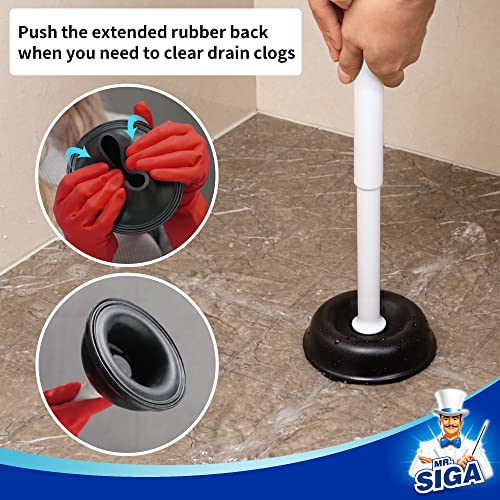 Heavy Duty Toilet Plunger and Holder Set with Automatic Lid, White