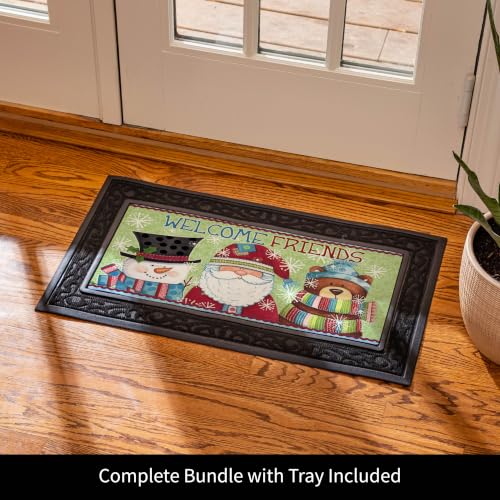 5-Piece Interchangeable Seasonal Doormat Set with Rubber Tray - 18 x 30