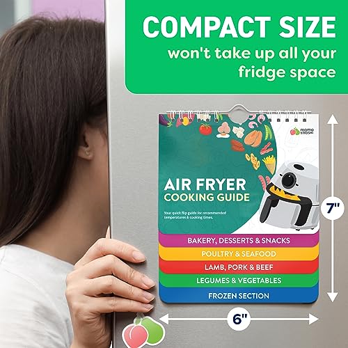Magnetic Air Fryer Cheat Sheet Booklet - Quick Reference Cooking Guide