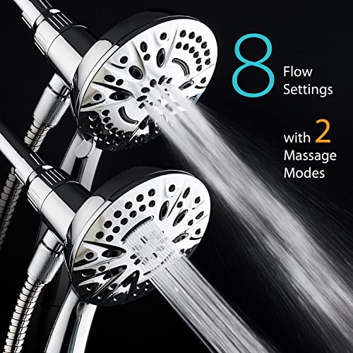 8-Setting High-Pressure Handheld Shower Head with Magnetic Docking