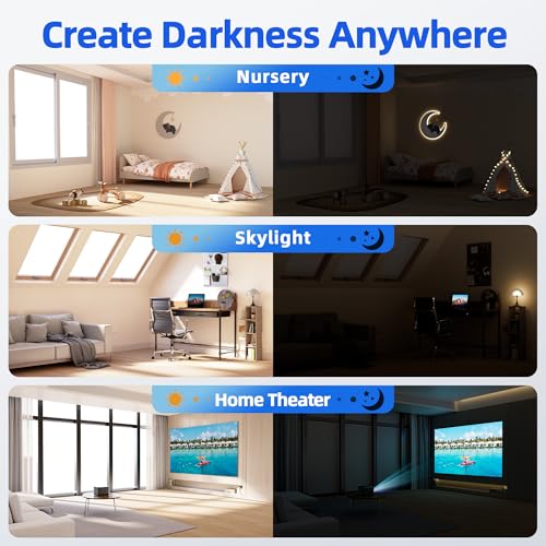 100% Blackout Magnetic Window Cover - Portable No Drill Curtains 75" x 58"