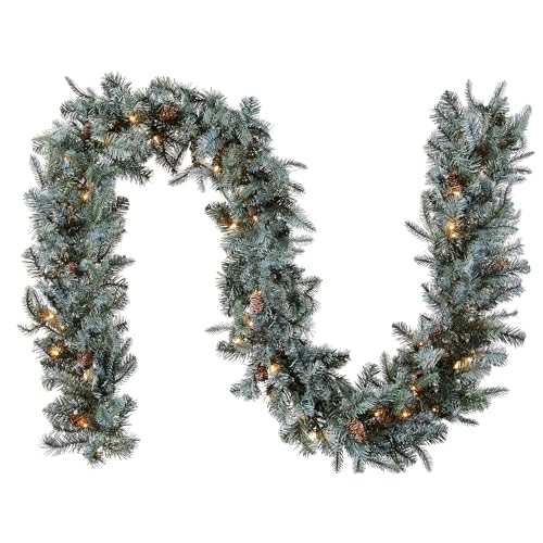 National Tree Company 9ft Pre-Lit Arctic Spruce Christmas Garland - Indoor/Outdoor