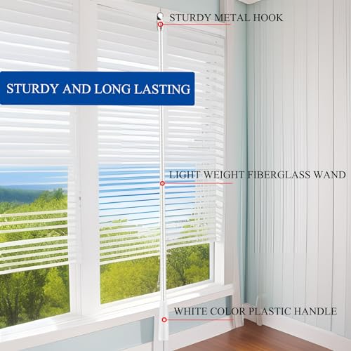 12-Inch Fiberglass Blind Wand Replacement with Hook - Set of 3