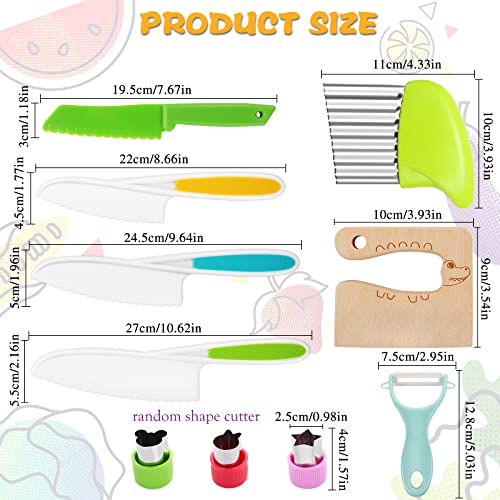 10-Piece Kids Safe Cooking Knife Set with Serrated Edges and Slicers