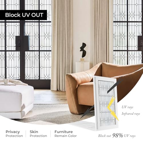Dusseldorf Window Privacy Film - Decorative Static Cling, 17.5" x 78.7"