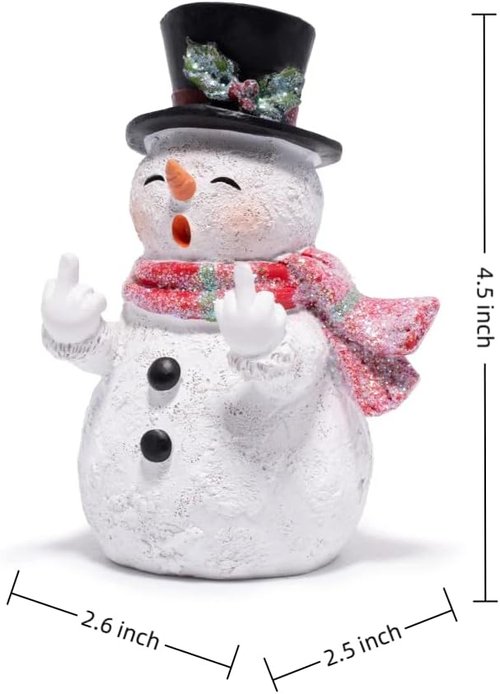 Hodao Snowman Figurine - Unique Indoor Holiday Decoration | Festive Ornament for Home & Office