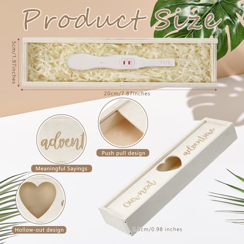 Wooden Pregnancy Test Keepsake Box - White Baby Reveal Announcement Gift
