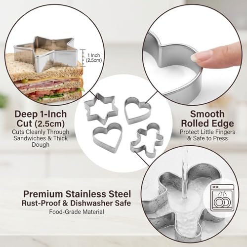 Large Metal Cookie Cutter Set - 10 Assorted Word & Number Shapes, Dishwasher Safe