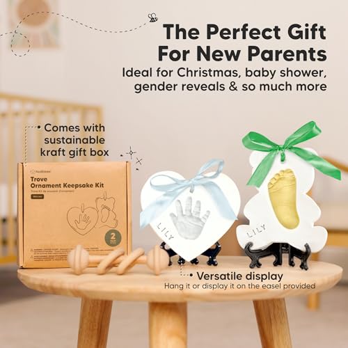 DIY Baby Hand and Footprint Keepsake Kit - Air-Dry Clay Ornament Set