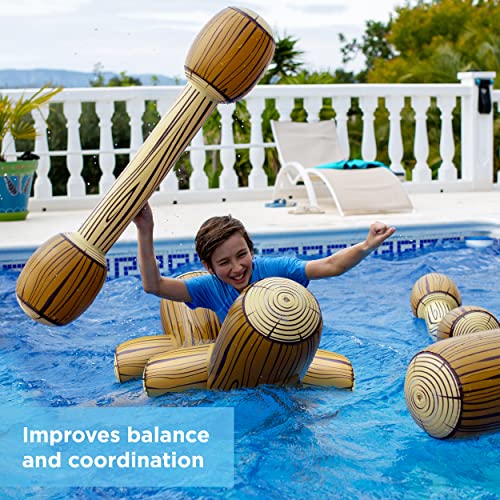 Large Inflatable Battle Logs Joust Game Pool Floats for Adults & Kids - Water Gladiator