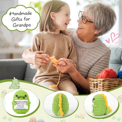 Grandpasaurus Crochet Dinosaur - I Love You Grandpa Gift for Grandfather (Variation: OCCdesign grandpa)