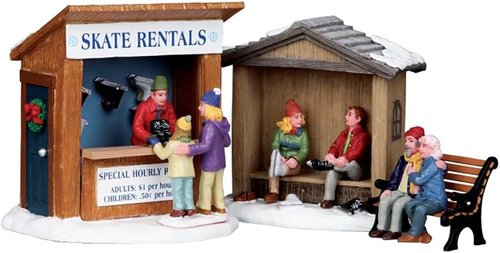 Lemax Christmas Village Accessory - Skate Rentals Set of 3 for Festive Decor