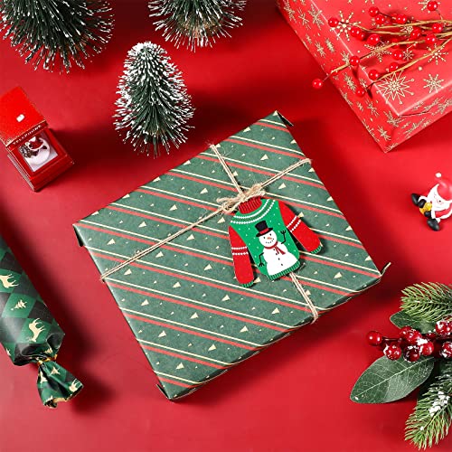 40 Pcs Christmas Ugly Sweater Wooden Ornaments Holiday Tree Decorations