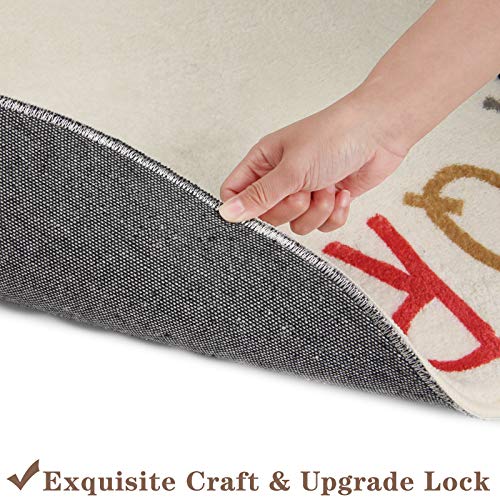 40-Inch Round Alphabet Area Rug, Soft Washable Kids Learning Floor Mat