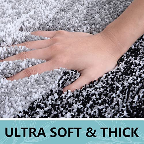 Arotive Microfiber Bathroom Rug, Shaggy Soft Absorbent Bath Mat, 24x16 Black