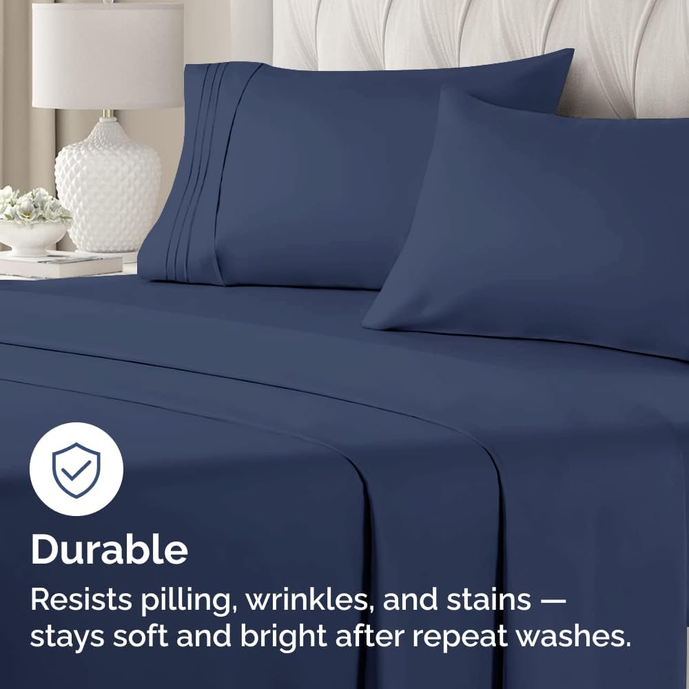 Skiennix Standard Pillow Cases Set of 2 | Ultra-Soft Hotel Quality, Wrinkle-Free, Navy Blue