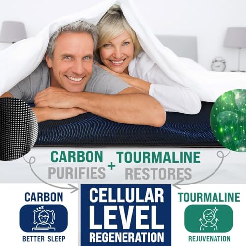 King Wide Grounding Mat with Tourmaline - Conductive PU Leather, Includes Silver Sleep Mask & 15ft Cord